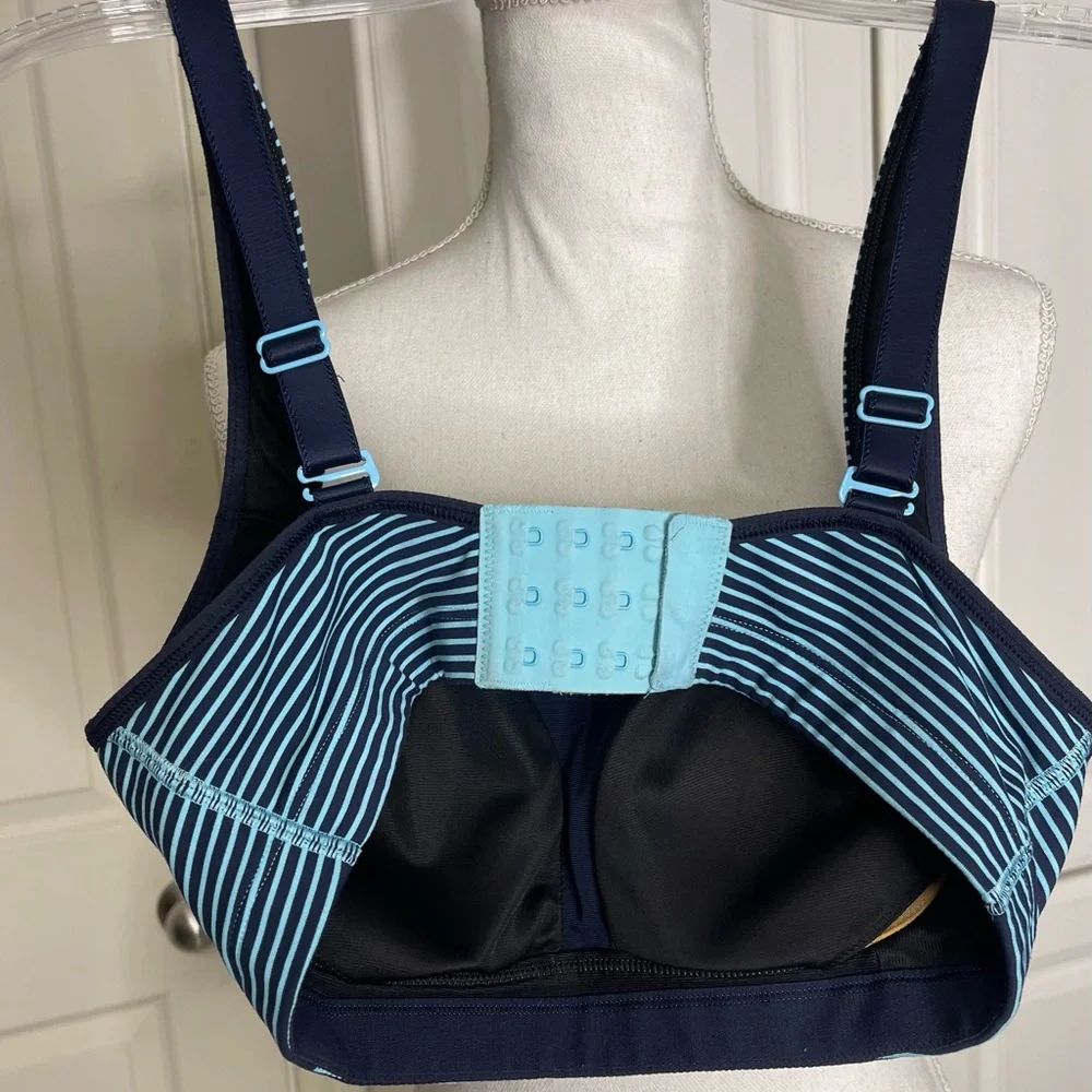 lululemon athletica Blue & Navy Striped Support Sports Bra